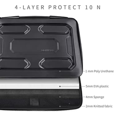 DOMISO 15.6 inch Laptop Sleeve with Handle Shockproof Computer Bag Waterproof EVA Protective Carrying Case for 15.6" Lenovo Yoga 720 IdeaPad 310 320 ThinkPad T570/Dell Inspiron 15/HP Envy 15, Black - Image 5