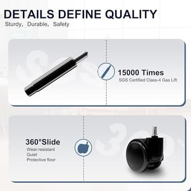 Misolant Drafting Chair Without Arms, Tall Office Chair with Footrest Ring for Standing Desk, Small Faux Leather Executive Office Chair with Adjustable Height for Bar Lab Counter Height Desk, Khaki - Image 7