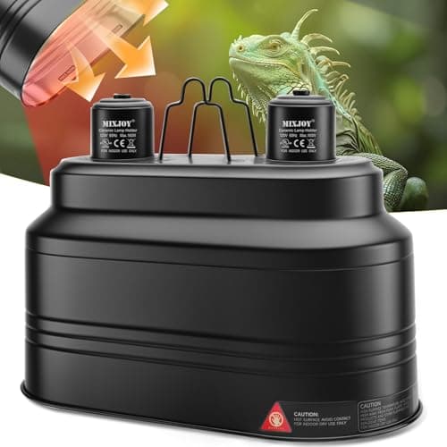 MIXJOY Dual Reptile Light Fixture, Max 160W Each Reptile Heat Lamp Fixture with Separate Switches, Fits Reptile Light/Heat Lamp/UVB Light for Lizards, Turtles, Snakes, and Amphibians - Image 1