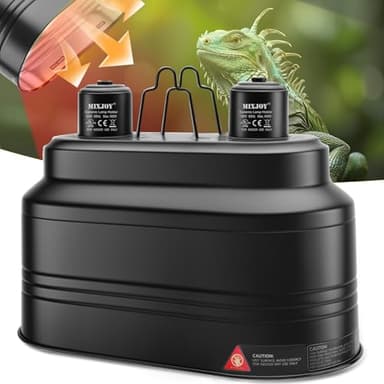 MIXJOY Dual Reptile Light Fixture, Max 160W Each Reptile Heat Lamp Fixture with Separate Switches, Fits Reptile Light/Heat Lamp/UVB Light for Lizards, Turtles, Snakes, and Amphibians - Image 1