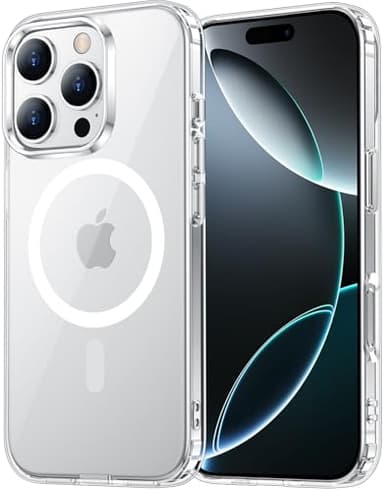 Temdan for iPhone 16 Pro Case Clear, [Compatible with Magsafe][Anti-Yellowing][Military-Grade Protection] Shockproof Slim Magnetic Phone Case for iPhone 16 Pro, Transparent - Image 1