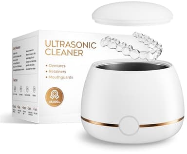 Dental Ultrasonic Retainer Cleaner Machine: Nicwell 200ML Denture Cleaner, Deep Cleaning Mouth Guard Cleaner, Aligner Cleaner, NightGuard Cleaner with Protection Design for Braces, Oral Dental & Tray - Image 1