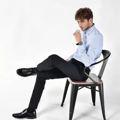 Mens Dress Shoes Comfortable Fashion Dress Sneakers Men Premium Vegan Leather Casual Shoes Business Office Wedding Formal Modern Oxfords - Image 6
