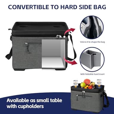 ADDIMOR 42 Can Collapsible Cooler Box, Versatile Insulated Leakproof Cooler Bag with Lids and 4 Cup Holder, Large Ice Chest for Beach Travel, Camping, Picnic - Image 3