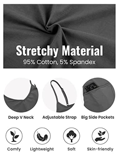 Lentta Women's Causal Jumpsuits V Neck Sleeveless Harem Overalls Stretchy Adjustable Strap Romper with Pockets(DarkGrey-XL) - Image 2