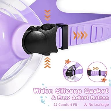 Freela Kids Swim Goggles with Nose Cover, Water Pool Beach Swimming Goggles Mask for Childrens Boys Girls Junior Youth 3-6 4-7 6-14 8-12 Age 5 6 7 8 9 10 11 12 13 14 Purple - Image 3