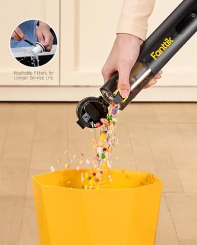 Fanttik Slim V10 APEX Cordless Car Vacuum, 4-in-1 Portable Mini Handheld Vac, 19kPa Suction Power, Upgraded Smart Digital Display, 2 Suction Modes for Small Jobs, Car, Office Desk, Keyboards (Black) - Image 8