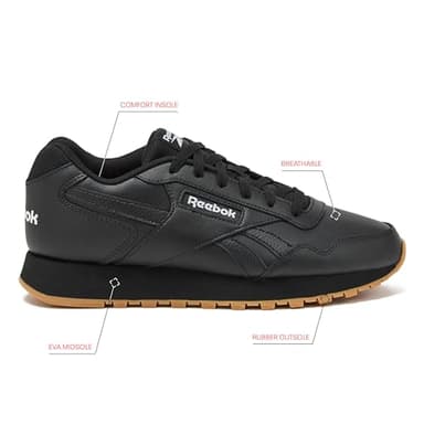 Reebok Unisex Glide Sneaker, Black/White/Gum, 10 US Men - Image 2