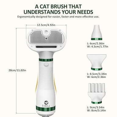 Dog Hair Dryer with Slicker Brush,Dog Blow Dryer for Small-Sized Dogs and Cats,Grooming Brush with Drying Function,Multifunctional Pet Hair Dryer with Release Button - Image 6