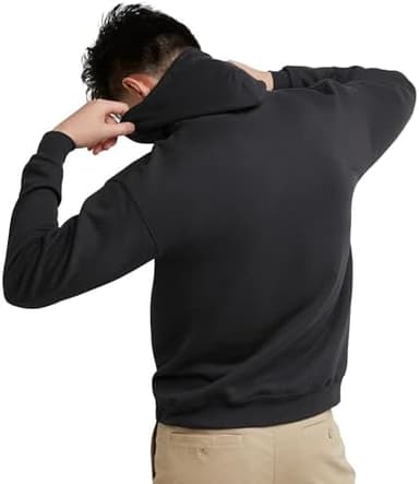 Hanes Men's Pullover EcoSmart Hooded Sweatshirt, Black, Medium - Image 3