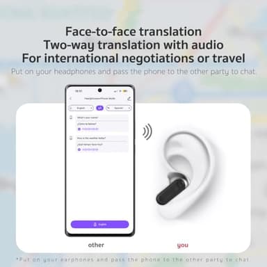 Dwolm NE20 Earbuds, 2025 New NE20 Translation Earbuds, AI Translation Ear Buds Real Time, Translator Headphones with LCD Touch Screen for 134 Languages&Accents, 60HPlaytime for Travel Business - Image 4
