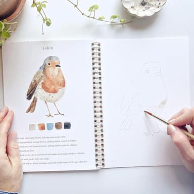 Emily Lex Studio Watercolor Workbook for Beginner,44 Spiral-Bound Pages Dispersed Beginner Friendly Watercolor Workbooks for Adults,Arts and Crafts Supplies Gift (Birds) - Image 5