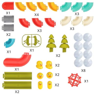 SOCBTNSO 38 PCS Duck Slide Toys, Bath Toys for Kids Ages 4-8, DIY Building Kit for Ages 5-7, Bathtub Time Birthday Gifts for Toddler 3 + Year Old - Image 9