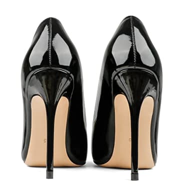 COLETER Middle Heels for Women, 3.93 inch/10cm Pointed Toe Dress Shoes Stiletto Heels Evening Party Pumps 10cm Black 8.5 US - Image 4