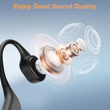 RR SPORTS Bone Conduction Bluetooth Headphones-SwimBeats,IP68 Waterproof Swimming Headphones with 32GB MP3 Player, Lightweight Open Ear Design for Swimming/Surfing/Marathon/Cycling(Black) - Image 5