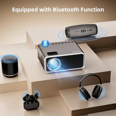 FUDONI Projector with WiFi and Bluetooth 4K Supported, Upgraded Outdoor Movie Projectors Native 1080P FHD, Video Proyector for Home Theater, Compatible w/HDMI/USB/iOS/Android/Windows/TV Stick - Image 4