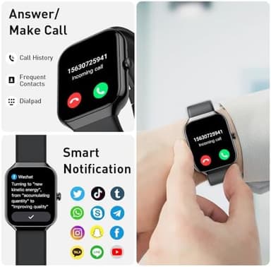 Smart Watch(Answer/Make Call), 1.96" HD Smartwatch for Men Women, 2025 Fitness Watch with 110+ Sport Modes/Heart Rate/Sleep Monitor/Pedometer, IP68 Waterproof Fitness Activity Tracker for Android iOS - Image 6