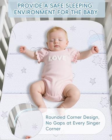 VRSHOAT Trifold Pack and Play Mattress 38"x26", Double-Layer Pack N Play Mattresses for Baby Toddler with Waterproof Washable Breathable Cover, Portable Mini Crib Mattress for Playpen - Image 6