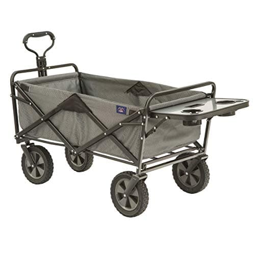 Mac Sports Collapsible Outdoor Utility Wagon with Folding Table and Drink Holders, Gray - Image 1