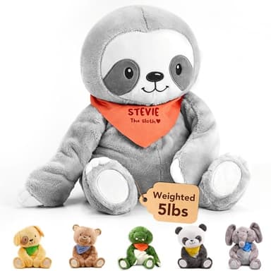 Lilly's Love Weighted Stuffed Animal, 5lb | Sensory Plush for Kids & Adults | Machine Washable Plushie w/Removable Inner | Calming Weighted Stuffed Animal for Anxiety, Stevie The Sloth - Image 1