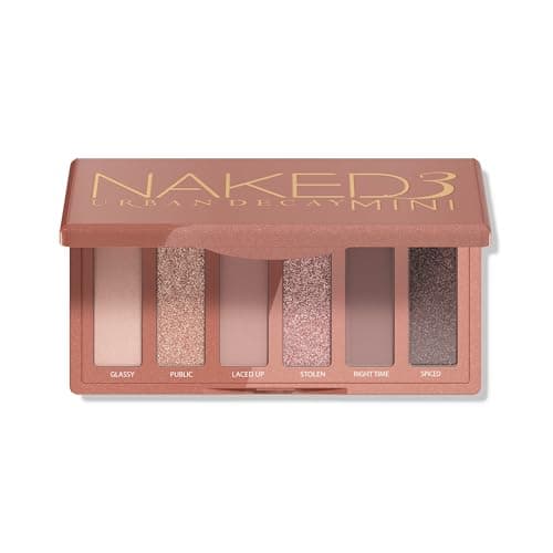 URBAN DECAY Naked 3 Mini Eyeshadow Palette - 6 Soft Pink Shadows, Multi-Use Matte & Shimmer Finishes, Ultra-Blendable Everyday Rosy Neutrals, Long-lasting Up to 12HR Wear, Travel Makeup with Mirror - Image 1