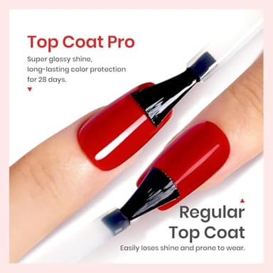 Vishine Top Coat- 15ML No Wipe Top Coat Gel Nail Polish High Gloss Shine Finish Long Lasting Home DIY Professional Manicure - Image 2