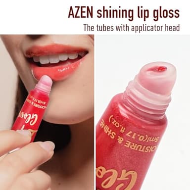 AZEN 24 Pack Lip Gloss Set, Color Lip Oil for Dry Cracked Lips Moisturizing Hydrating Nourishing with Vitamin E - Image 5