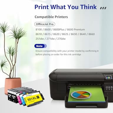 CMYBabee Compatible 950XL and 951XL Ink Cartridges Combo Pack Replacement for HP OfficeJet Pro 8600 8610 8615 8620 8625 8630 8100 276dw 251dw Printer (2 Black, 1 Cyan, 1 Magenta, 1 Yellow, 5-Pack) - Image 2