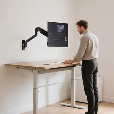 WALI Computer Monitor Wall Mount for 17 to 32 Inch Screens, Single Monitors Mount Holds up to 22lbs, Fully Adjustable Gas Spring Wall Mount Monitor Arm, 75x75/100x100mm VESA Mount (GSWM001), Black - Image 6