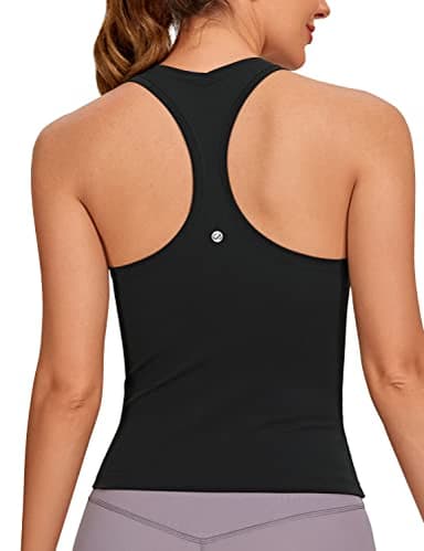 CRZ YOGA Butterluxe Racerback Workout Tank Tops for Women Tight Sleeveless Camisole Gym Athletic Yoga Shirts Black Small - Image 1