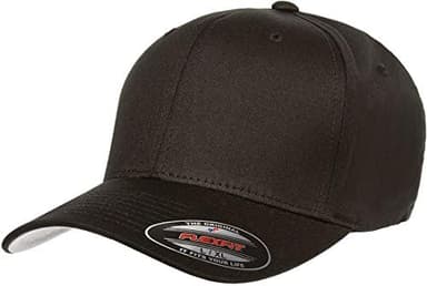 Flexfit Unisex Cotton Twill Fitted Baseball Cap, Black, Large-X-Large - Image 3