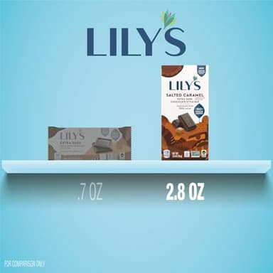 LILY'S Salted Caramel Extra Dark Chocolate Style No Sugar Added, Sweets Bars, 2.8 oz (12 Count) - Image 5