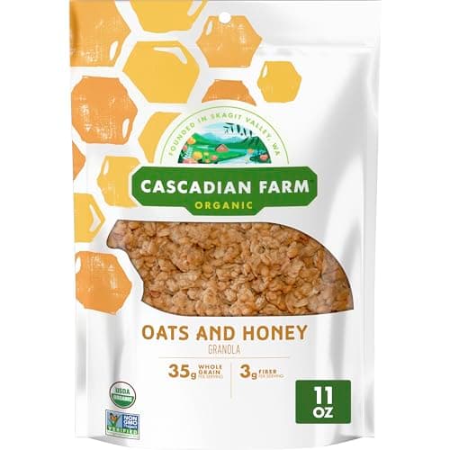 Cascadian Farm Organic Granola, Oats and Honey Cereal, Resealable Pouch, 11 oz - Image 1