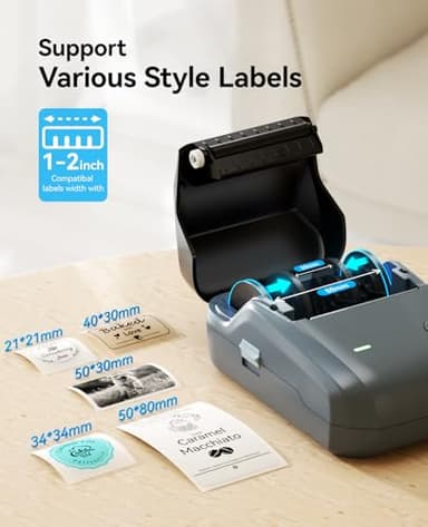 NIIMBOT B1 Label Maker Machine with Tape, Label Printer with 3 Rolls Stickers, 50x30mm/50x80mm White Label /50x50 Round Paper for Office Supplies, Home, Business - Image 7