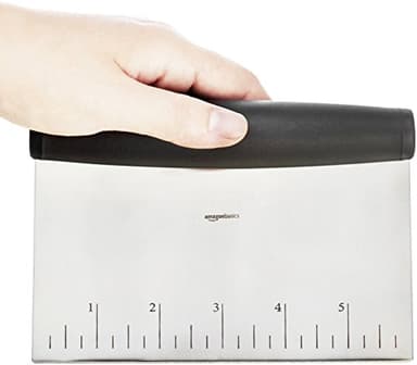 Amazon Basics Multi-Purpose Stainless Steel Scraper/Chopper with Contoured Grip, 6", Black, Silver - Image 5