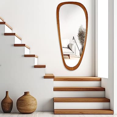 WallBeyond Asymmetrical Mirror, Irregular Mirror Full Length, Boho Wall Mirrors Decorative for Bedroom Living Room Entryway Hall, Mid Century Modern Decor 48" H x 22" W - Image 4