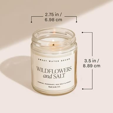 Sweet Water Decor Hello Fall Candle - Cinnamon Apples & Clove Autumn Fall Scented Candle for Home Decor - 100% Cotton Wick Soy Wax Candles with 40 Hour Burn Time - Made in The USA - 9oz Clear Jar - Image 6