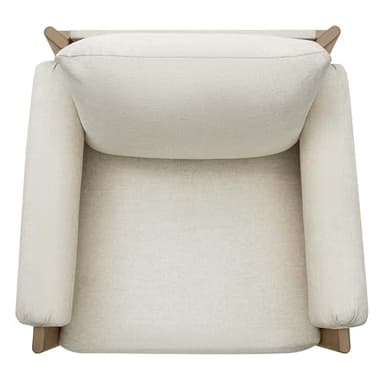 CHITA Accent Chair, Mid Century Modern Fabric Upholstery Armchair for Living Room, Grey Solid Wood Frame, Fabric in Linen - Image 6