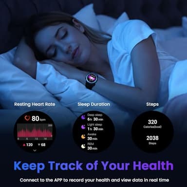 Military Smart Watches for Men(Answer/Make Calls), 1.39" Fitness Watch with Heart Rate Pedometer Sleep Monitor, 110+ Sports Modes Smartwatch for Men, IP68 Waterproof Activity Tracker for Android iOS - Image 4