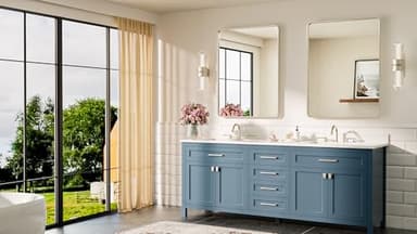 TETOTE Brushed Nickel Mirror 24 x 32 Inch Brushed Nickel Metal Framed Bathroom Mirror, Tempered Glass, Modern Farmhouse Wall Mounted Mirror for Decorative(Horizontal/Vertical) - Image 8