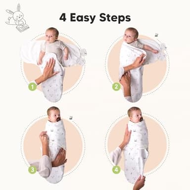 KeaBabies 3-Pack Organic Baby Swaddle Sleep Sacks - Swaddles for Newborns, Infant 0-3 Months, Baby Girls, Boys, Soft & Snug Newborn Sleep Sack, Nursery Swaddling Blankets (Nordic) - Image 3