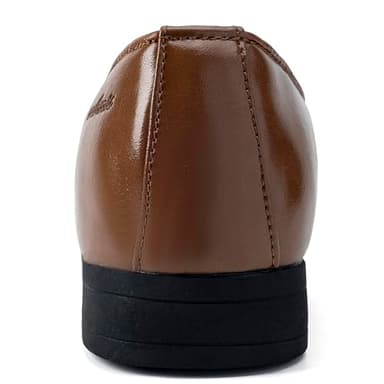 UUBARIS Mens Leather Loafers Slip On Formal Suit Tuxedo Shoes Brown Size 11 - Image 3