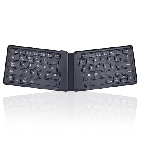 Perixx PERIBOARD-805E US, Wireless Foldable Ergonomic Bluetooth Keyboard, Ultra-Thin X Type Keys, Compatible with iOS, Android, or Windows Smartphone, Tablet, or Laptops, US English - Image 1