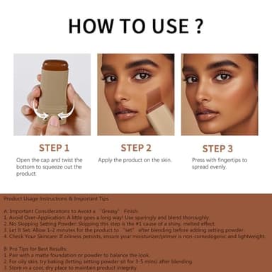 Beauty Balm Serum Boosted Skin Tint, Solid Tinted Moisturizing Serum Foundation Stick, Buildable Medium-to-Full Coverage Contour Stick for Face Makeup (#03, 18g) - Image 7