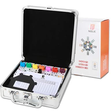 NOLIE Mexican Train Dominoes Game, Double 12 Dot Dominoes Set with Aluminum Case - Image 5