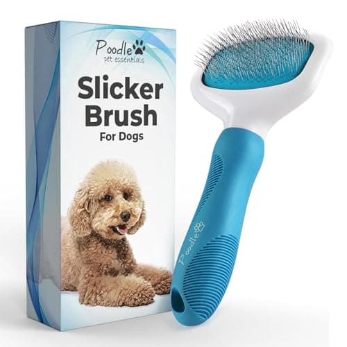 Poodle Pet Slicker Brush - For Dogs, Cats, and Rabbits - Removes Matted Fur, Knots, and Loose Hair - Suitable for Grooming Doodles and Goldendoodles with Short or Long Hair - Image 1