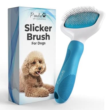 Poodle Pet Slicker Brush - For Dogs, Cats, and Rabbits - Removes Matted Fur, Knots, and Loose Hair - Suitable for Grooming Doodles and Goldendoodles with Short or Long Hair - Image 1