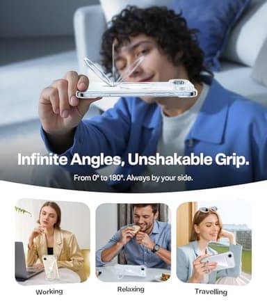 TORRAS for iPhone Air Case, Slim Magnetic Stand, Open-Edge Frame with Thin Fit, Hard PC, Fit for MagSafe, Anti-Yellowing Phone Case for iPhone 17 Air, Daily Protection, Clear - Image 6
