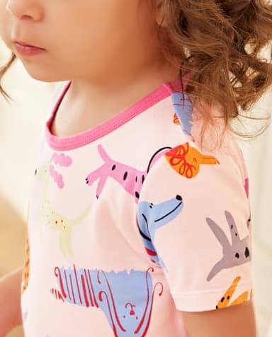 babee Reshinee Bamboo Viscose Toddler Girls Kids Short Sleeve Pajamas 2-3T Years Pink Summer Cool Soft 2pcs Set Pjs Pyjamas Jammies - Image 5