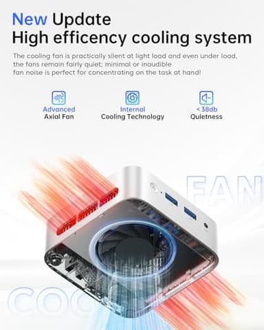 ACEMAGIC Vista V1 Mini PC Computers, Twin Lake N150(Beat N100/N95, up to 3.6GHz), 16GB DDR4 RAM 512 SSD Mini Computers,11 Pro Desktop 4K Dual Display/HDMI/WiFi/BT/LAN for Home/Office - Image 6